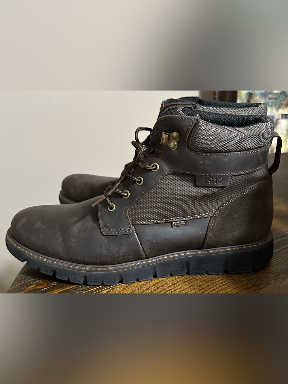 Nunn Bush Dark Brown Leather Lace-Up Work Boot
